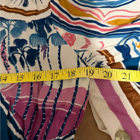 FARM Rio Cerrado Stamps Midi Shirt Dress. Size S. - Picture 5 of 7